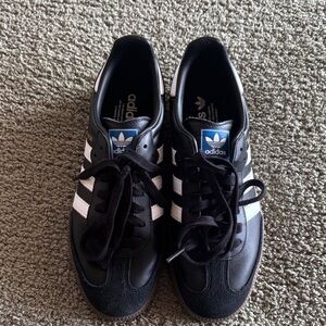 adidas Black Sneakers with White Three Stripes